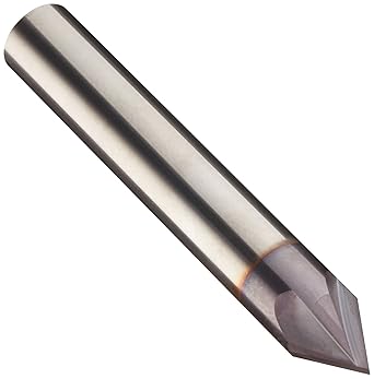 Niagara Cutter - CM460-0.375-D1-C.0-Z4 17004749 Carbide Chamfering Mill, TiAlN Coated, 4 Flutes, 60 Degree Chamfer End, 5/16' Cut Cutting Length, 3/8' Diameter