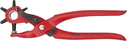 KNIPEX - 90 70 220 Tools - Revolving Punch Pliers (9070220), Red