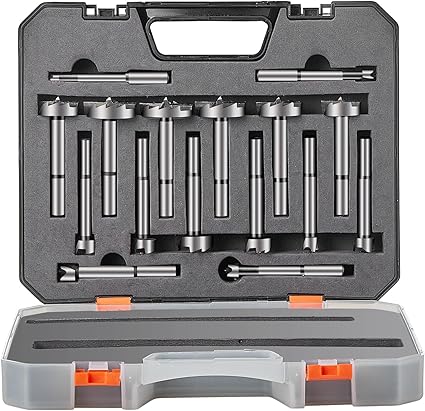 VEVOR Forstner Bit Set, 16 Pcs Forstner Drill Bits Set, 1/4