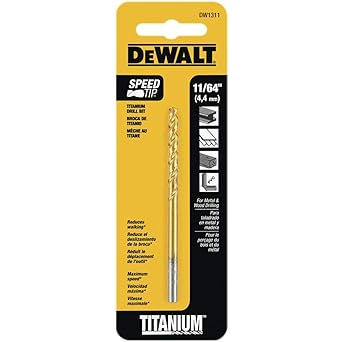 DEWALT DW1311 11/64-Inch Titanium Nitride Split Point Twist Drill Bit