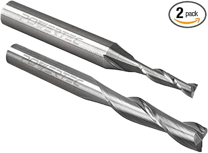 POWERTEC 73060 Solid Carbide Up Cut Spiral Router Bits 2pc, 1/4