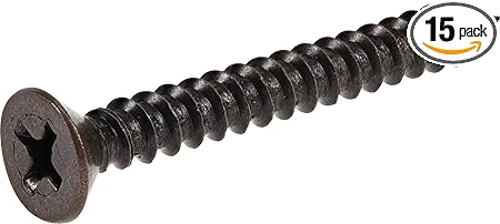 45369 9-Inch x 1-1/2-Inch Flat Phillips Wood Screw, Antique Bronze, 15-Pack