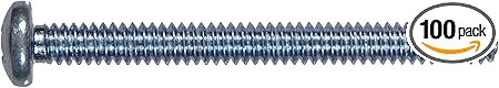 92274 1/4-20-Inch x 2-Inch Pan Head Phillips Machine Screw, 100-Pack, zinc