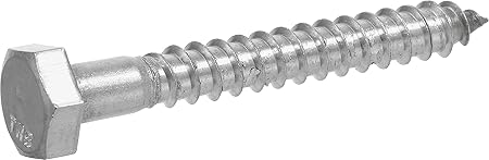 Hillman 964615 1/2 x 8-Inch Stainless Steel Hex Lag Screws, 10-Pack