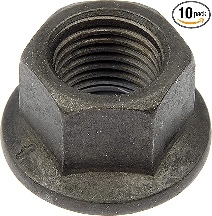 Dorman 611-295 Wheel Nut M14-1.5 Flanged Flat Face - 19mm Hex, 15.5mm Length Compatible with Select Dodge / Freightliner Models, 10 Pack