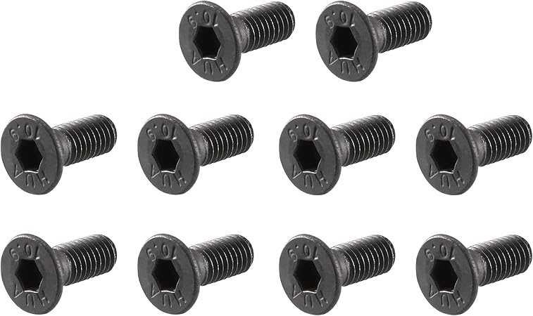 uxcell M3x8mm 10.9 Carbon Steel Countersunk Head Hex Socket Screw Pack of 50