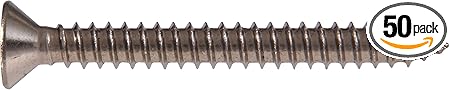 823478 Stainless Steel Flat Head Phillips Sheet Metal Screw, #8 x 3-Inch, 50-Pack