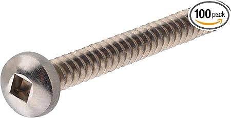 Hillman 70913 10 X 1-Inch Stainless Steel Pan Head Square Drive Sheet Metal Screw, 100-Pack