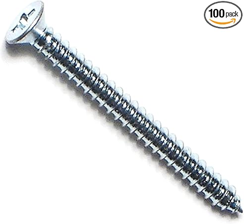 014973289652 Phillips Flat Sheet Metal Screws, 4 x 1-1/4, Piece-100