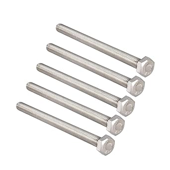 uxcell a16032800ux0962 M8 x 110 mm 1.25 mm Thread Pitch Stainless Steel Hex Head Bolts (Pack of 5)