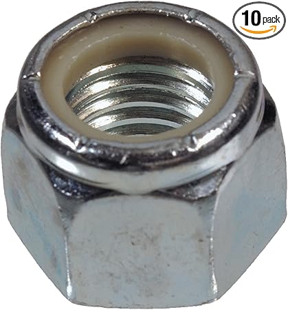 44898 M12-1.25 Fine Pitch Nylon Insert Stop Nut, 10-Pack