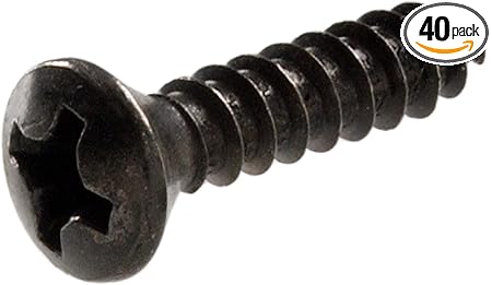 The Hillman Group 2855 6 x 5/8-Inch Oval Head Black Chromate Decorative Sheet Metal Screw, 40-Pack