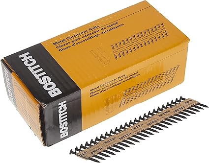 BOSTITCH PT-MC13115-1M 1 1/2-Inch x .131 Paper Tape Collated Metal Connector Nails, 1000-Qty.