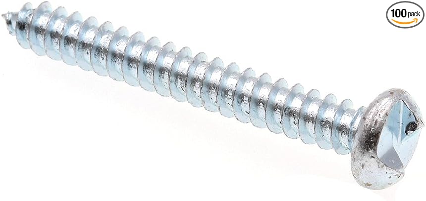 Prime-Line 9027720 Sheet Metal Screw, One Way, #10 X 1-1/2 in, Zinc Plated Steel, Pack of 100