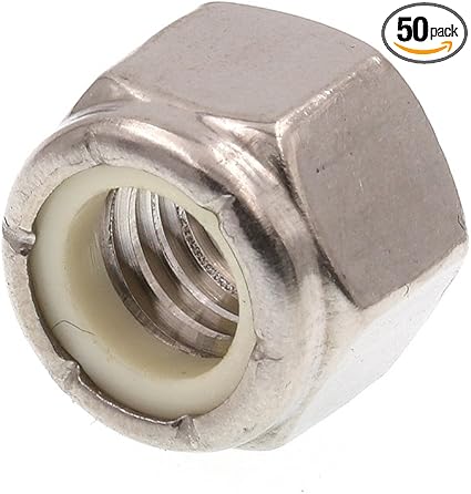 Prime-Line 9075391 Nylon Insert Lock Nuts, 3/8 In.-16, Grade 18-8 Stainless Steel (50 Pack)