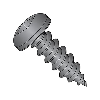 Small Parts 0812ABQPB Steel Sheet Metal Screw, Black Oxide Finish, Pan Head, Square Drive, Type AB, #8-18 Thread Size, 3/4