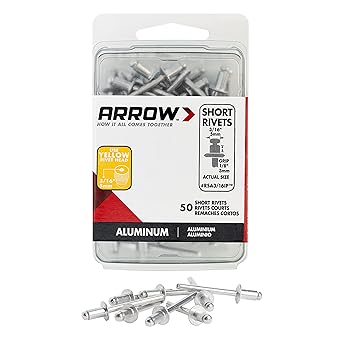 Arrow Fastener RSA3/16IP Short Aluminum 3/16-Inch Rivets, 50-Pack