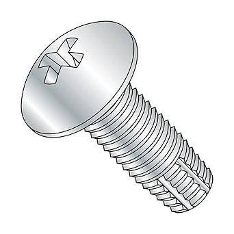 Small Parts 0812FPT Steel Thread Cutting Screw, Zinc Plated Finish, Truss Head, Phillips Drive, Type F, #8-32 Thread Size, 3/4