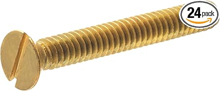 The Hillman Group 2076 Brass Flat Head Slotted Machine Screw 6-32 x 1-1/4 24-Pack