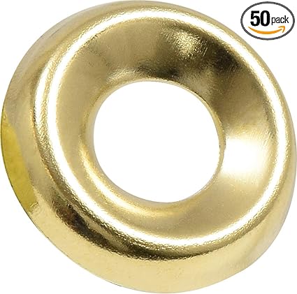 The Hillman Group 1252#10 Brass Plated Countersunk Finishing Washers, 50-Pack