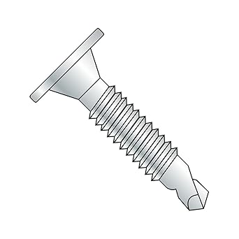 Small Parts 1432KWAFMS Steel Self-Drilling Screw, Zinc Plated Finish, Wafer Head, Phillips Drive, #3 Drill Point, 1/4