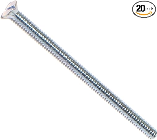 014973309527 Slotted Flat Machine Screws, 6-32 x 2-1/2, Piece-20, zinc