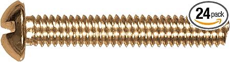 Hillman 1991 6-32 x 1-1/4 in. Round Slotted Machine Screw - Brass 24-Pack