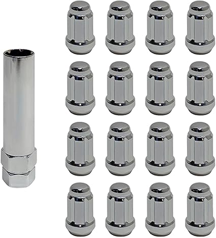 Red Hawk TIR-941S Lug Nuts of 16, Hexagon Socket Key, Chrome, Standard 1/2