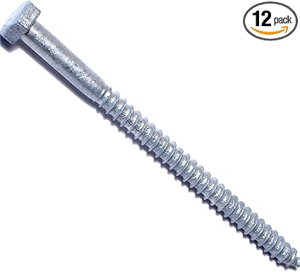 014973443627 Hex Lag Screws, 1/4 x 4, Piece-12