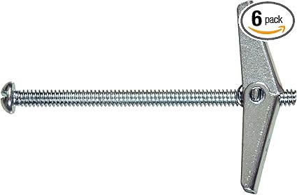 41428 Hillman 1/4 in. Dia. x 3 in. L Round Steel Toggle Bolt 6 pk, No Size, No Color