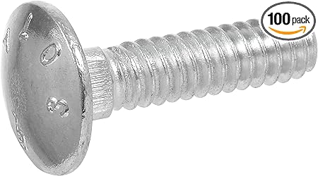 Hillman, 5/16 x 1-1/4-Inch, 240081 Carriage Bolt, Steel, Zinc-Plated, Silver, 100-Pack, Color