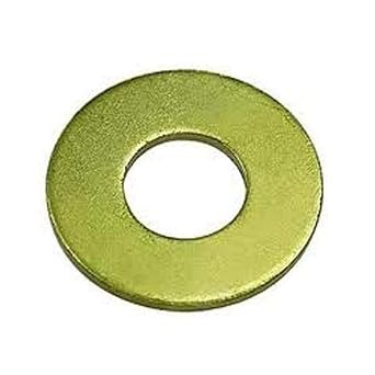 Small Parts Steel Flat Washer, Zinc Yellow Chromate Plated Finish, Grade 8, ASME B18.22.1, 9/16