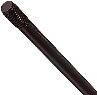 Carbon Steel Stud, Ends Threaded Unequally, Black Oxide Finish, 3/8