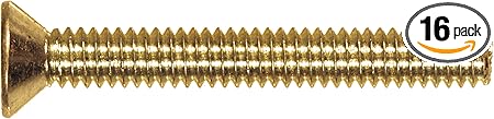 2094 Brass Flat Head Slotted Machine Screw 8-32 x 1-1/2 16-Pack