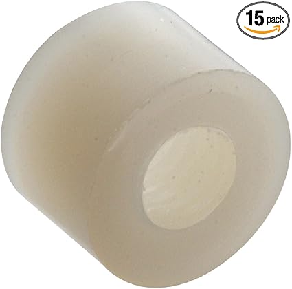 58197 1/4-20 x 1/4-Inch Tapped Nylon Spacer, 15-Pack , White