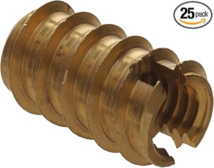 The Hillman Group 3018 10-24-Inch Brass Wood Insert, 25-Pack