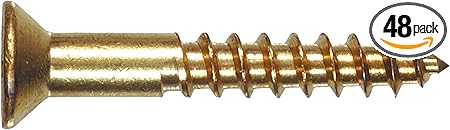 1899 4 X 5/8 in. Brass Flat Head Slotted Wood Screw 48-Pack