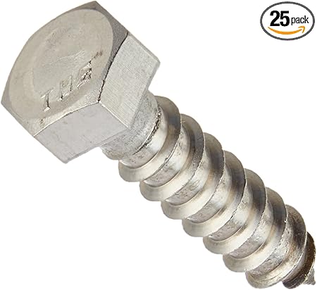 Hillman 832062 3/8 x 1-1/2-Inch Stainless Steel Hex Lag Screws, 25-Pack, 1.5 inches, No Color