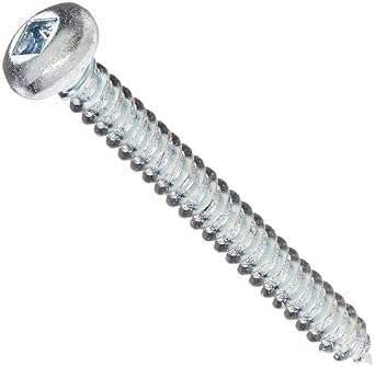 Small Parts 0824ABQP Steel Sheet Metal Screw, Zinc Plated, Pan Head, Square Drive, Type AB, #8-18 Thread Size, 1-1/2