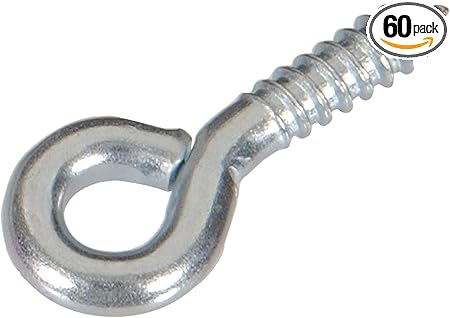 Hillman 978216-1/2 x 1/2-Inch Screw Eye, 60-Pack, zinc