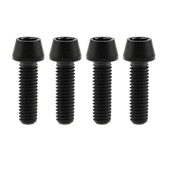 Titanium Ti Bolt M5x9 16 18 20 25 30 35 40 45 50 55 60mm Tapered Head Screws pack of 4 (M5x16mm, Black)