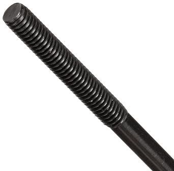 Carbon Steel Stud, Ends Threaded Equally, Black Oxide Finish, M8-1.25 Threads, 150mm Length, 35mm Threaded Lengths, Made in US (Pack of 2)