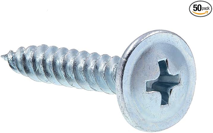 Prime-Line 9040239 Lath Screws, Modified Truss Head, Phillips Drive, #8 X 1 In., Zinc Plated Steel (50 Pack)