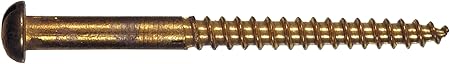 The Hillman Group 7216 Brass Round Head Wood Screw, 6 X 1 1/2-Inch, 4-Pack