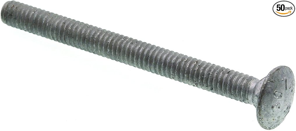 Prime-Line 9062450 Carriage Bolts, 1/4 In.-20 X 3 In., A307 Grade A Hot Dip Galvanized Steel (50 Pack)