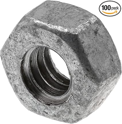 Prime-Line 9073318 Finished Hex Nuts, 1/4 In.-20, A563 Grade A Hot Dip Galvanized Steel (100 Pack)