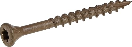 Deck Plus Wood Screws, Brown Exterior Screws, 3-1/2