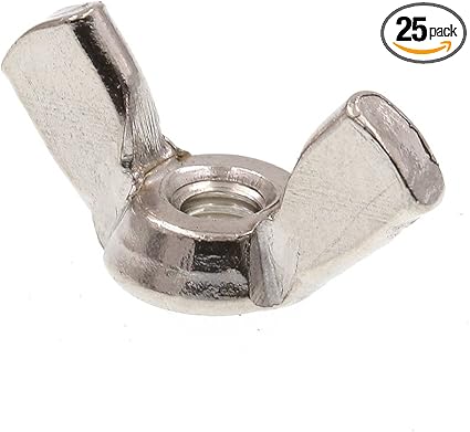 Prime-Line 9076282 Wing Nuts, Cold-Forged, #8-32, Grade 18-8 Stainless Steel (25 Pack), Zinc