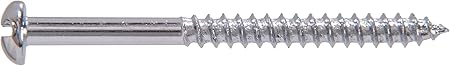 1401 8 X 2 in. Chrome Plated Steel Round Head Slotted Wood Screw 32-Pack