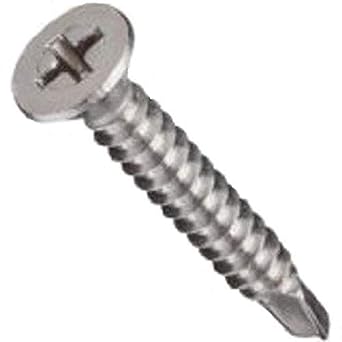 Small Parts Steel Self-Drilling Screw, Zinc Plated Finish, Flat Head, Phillips Drive, Self-Drilling Point, 2